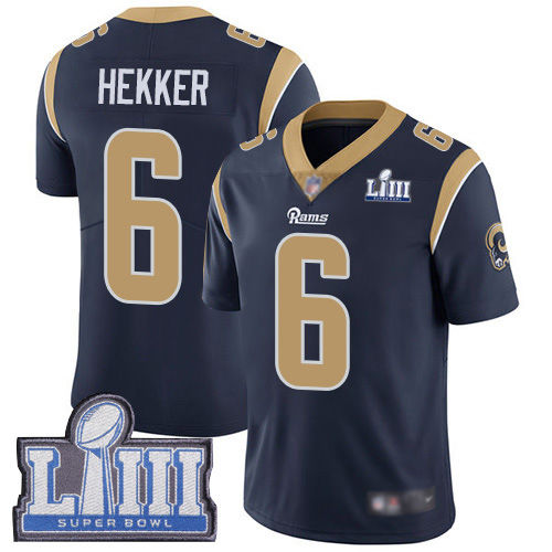 Los Angeles Rams Limited Navy Blue Men Johnny Hekker Home Jersey NFL Football #6 Super Bowl LIII Bound Vapor Untouchable